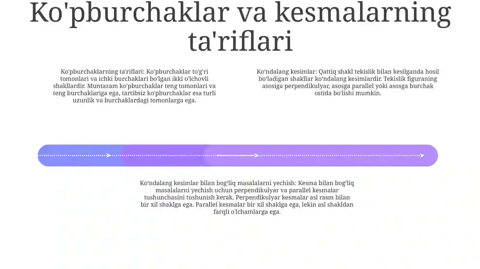 Kòp Yoqlilar,Ularning Turli Kesmalarini Tasvirlashga Oid Masalar Yechish 3