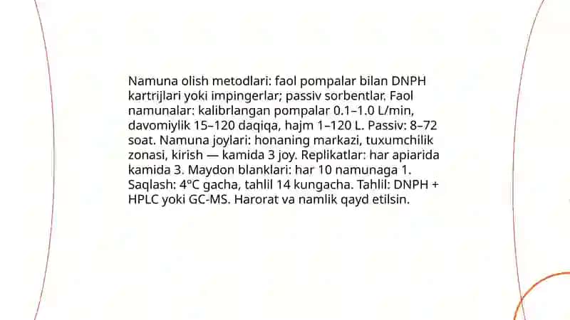 Honalar havosidagi farmaldegid moqdorini aniqlash 3