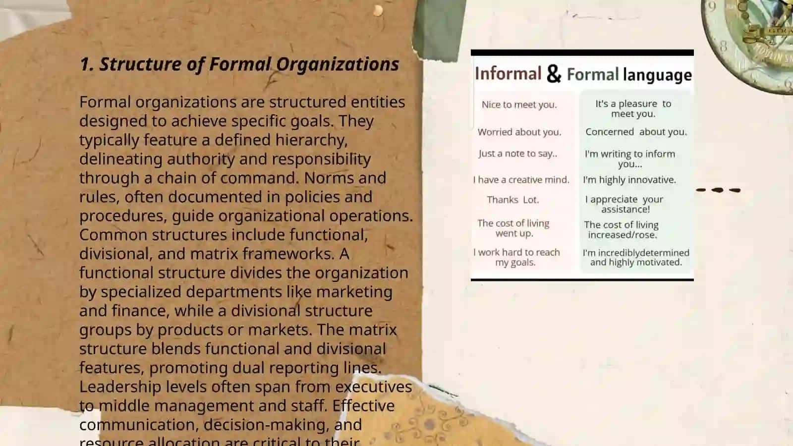 Formal organizations 3
