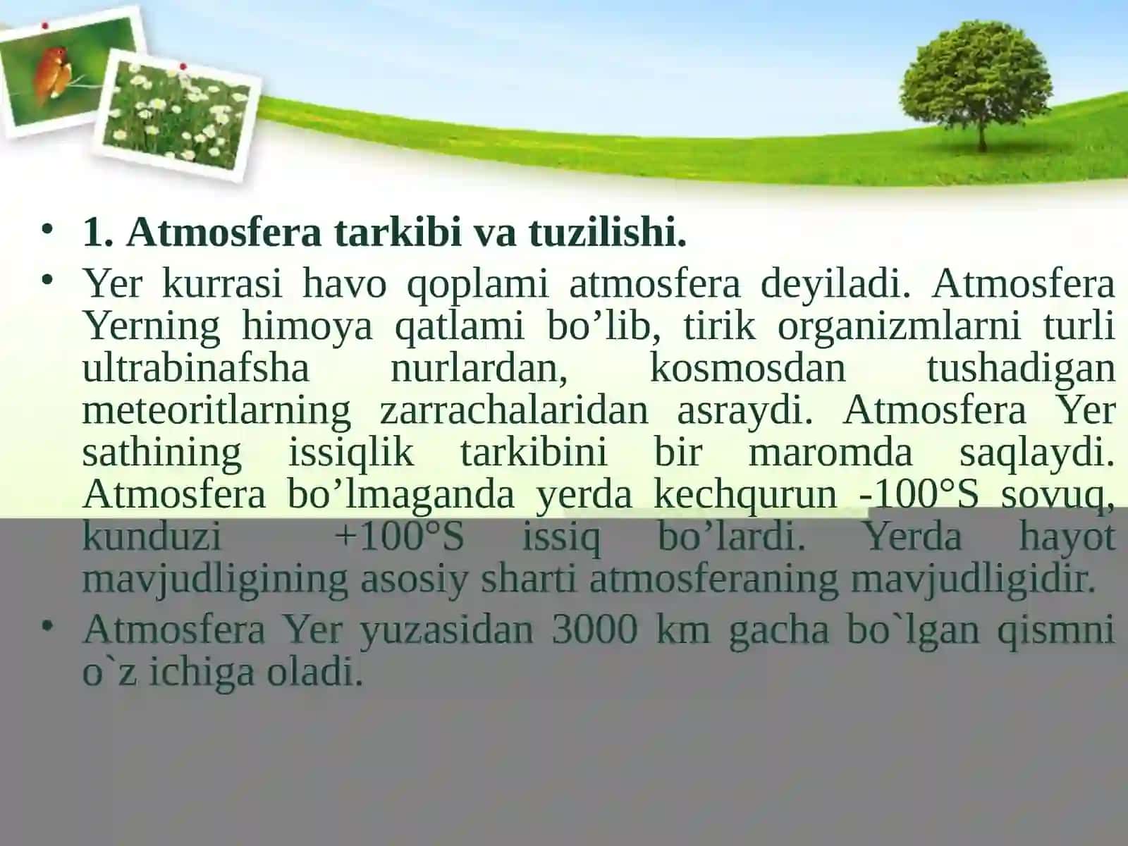 ATMOSFERANING TARKIBI, TUZILISHI VA AHAMIYATI, HAVO QOBIG’INING IFLOSLANISH MANBALARI 3