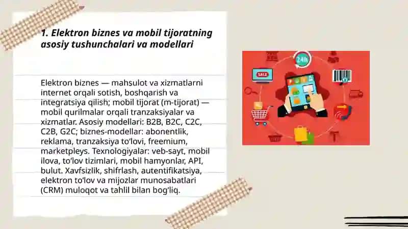 Elektron biznes va mobil tijoratning asosiy tushunchalari va modellari 3