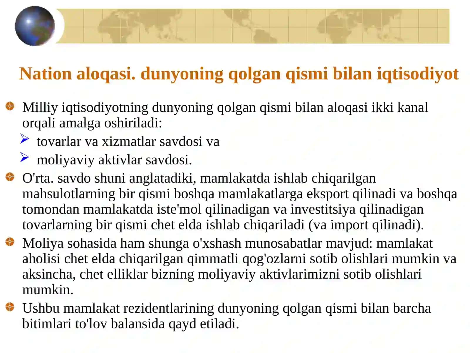 VALYUTA KURSI MEXANIZMLARI VA TO'LOV BALANSI 3