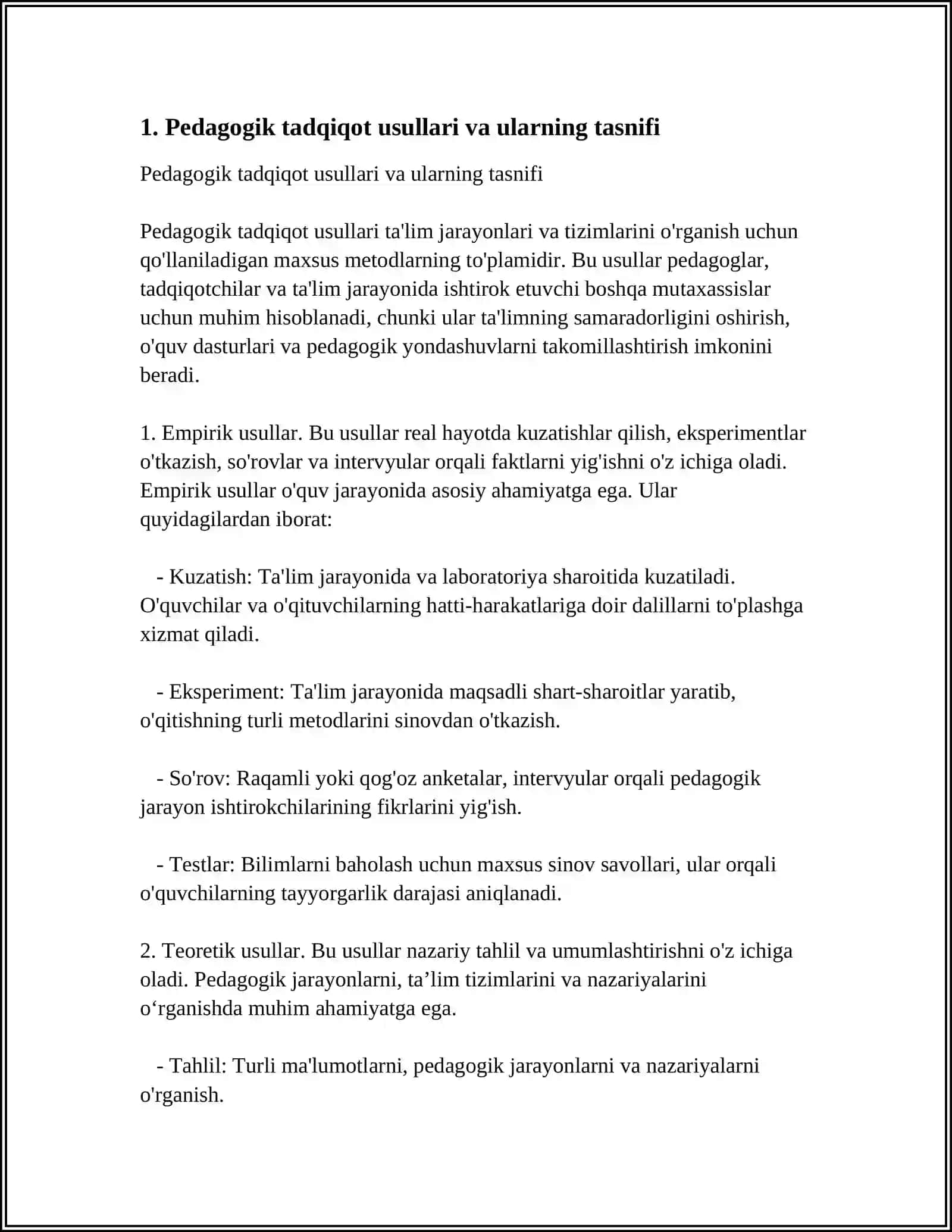 UMUMIY PEDAGOGIKANING ILMIY TADQIQOT METODLARI 3