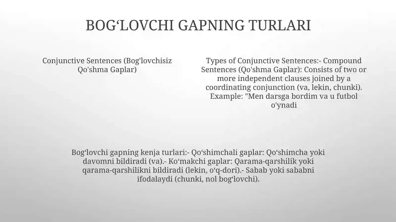 Bog'Lovchisiz Qo'Shma Gap Va Ularning Turlari 3