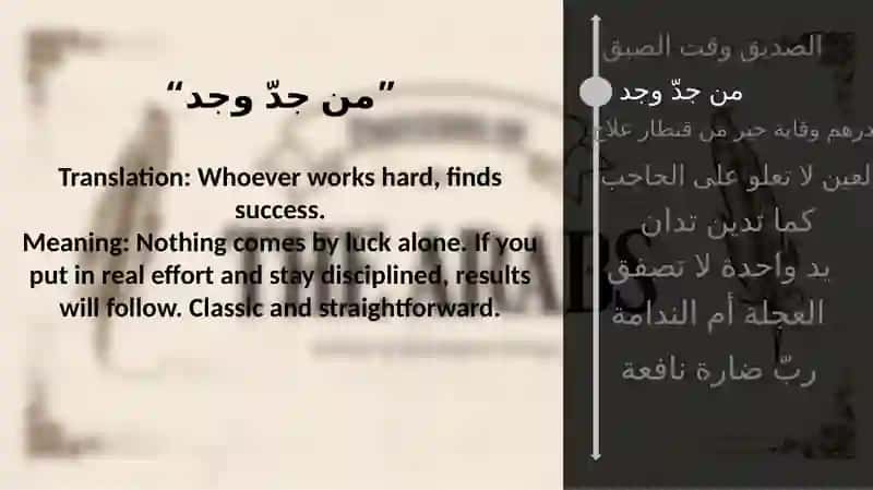 Arabic proverbs and eplain their meaning in your own words 3