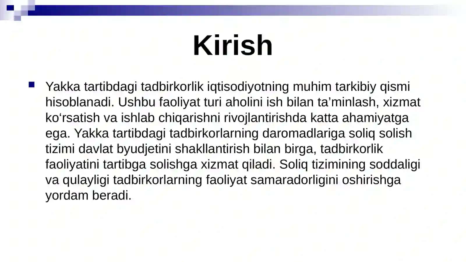 Yakka tartibdagi tadbirkorlarning daromadlariga soliq solishning oʻziga hos xususiyatlari. 3