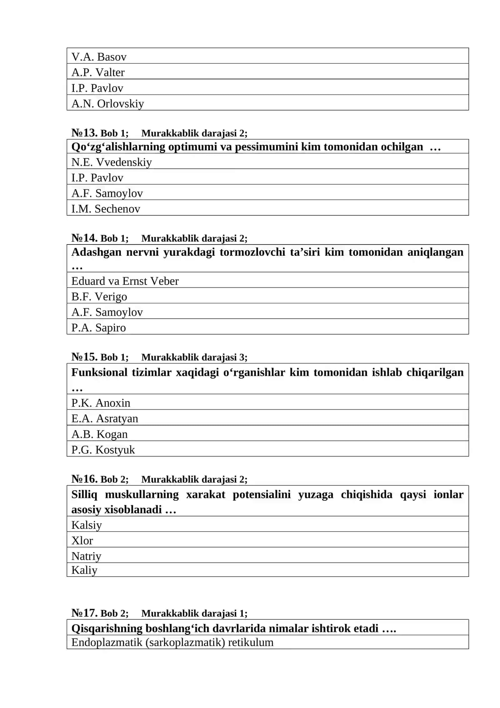 Fiziologiyadan test 3