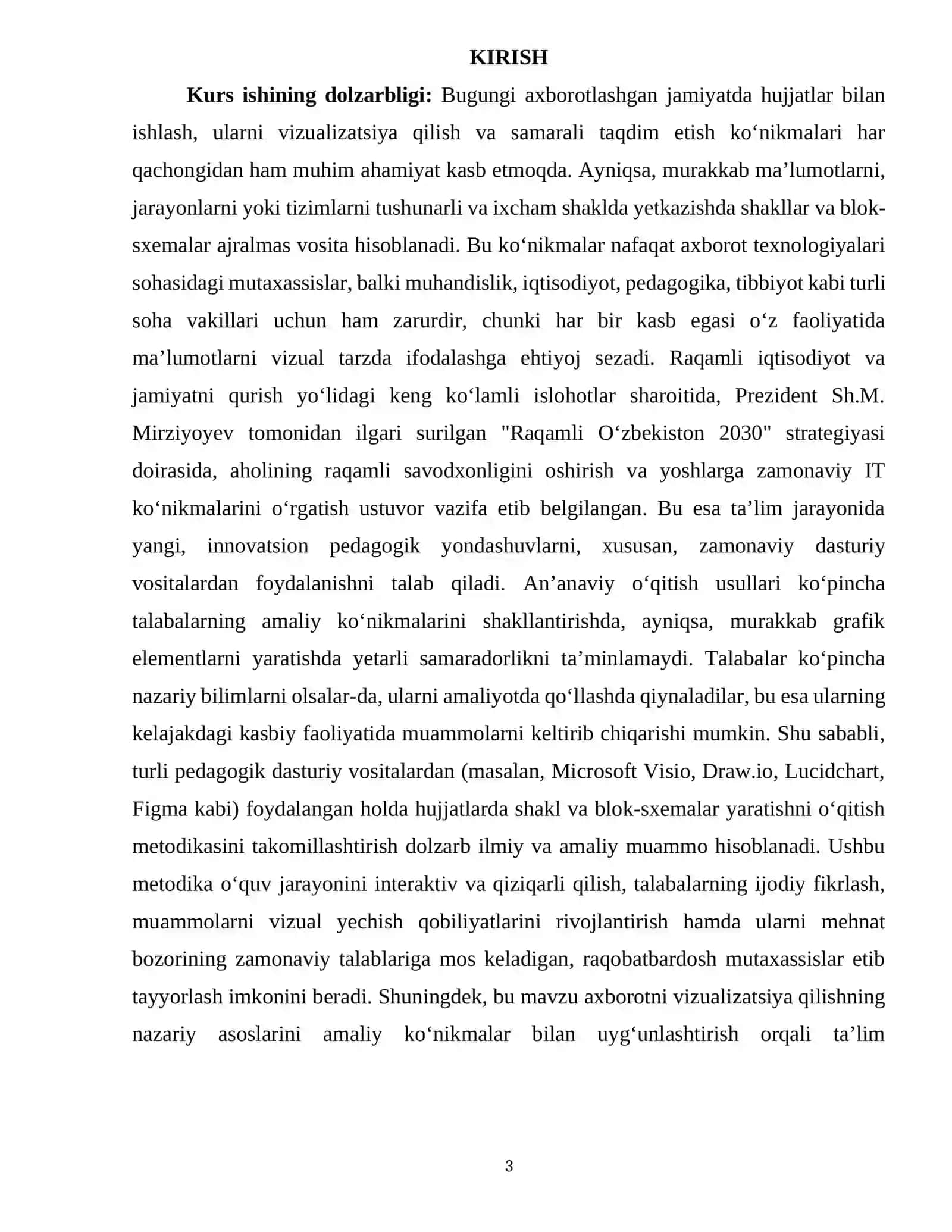 “HUJJATLARDA SHAKL VA BLOK-SXEMALAR YARATISH” MAVZUSINI TURLI PEDAGOGIK DASTURIY VOSITALAR YORDAMIDA O`QITISH METODIKASI 3