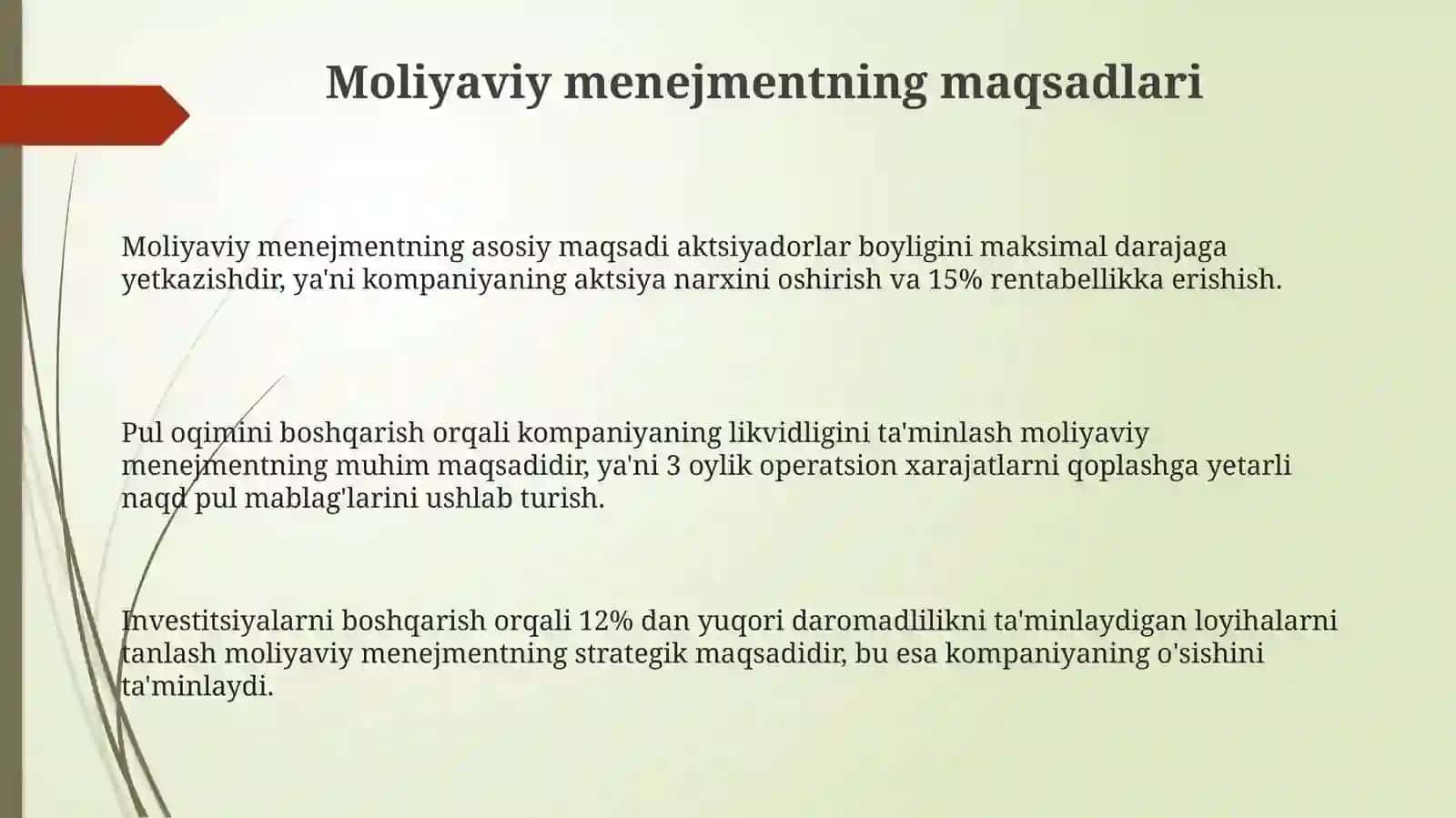 Moliyaviy menejmentning asosiy maqsadlari 3