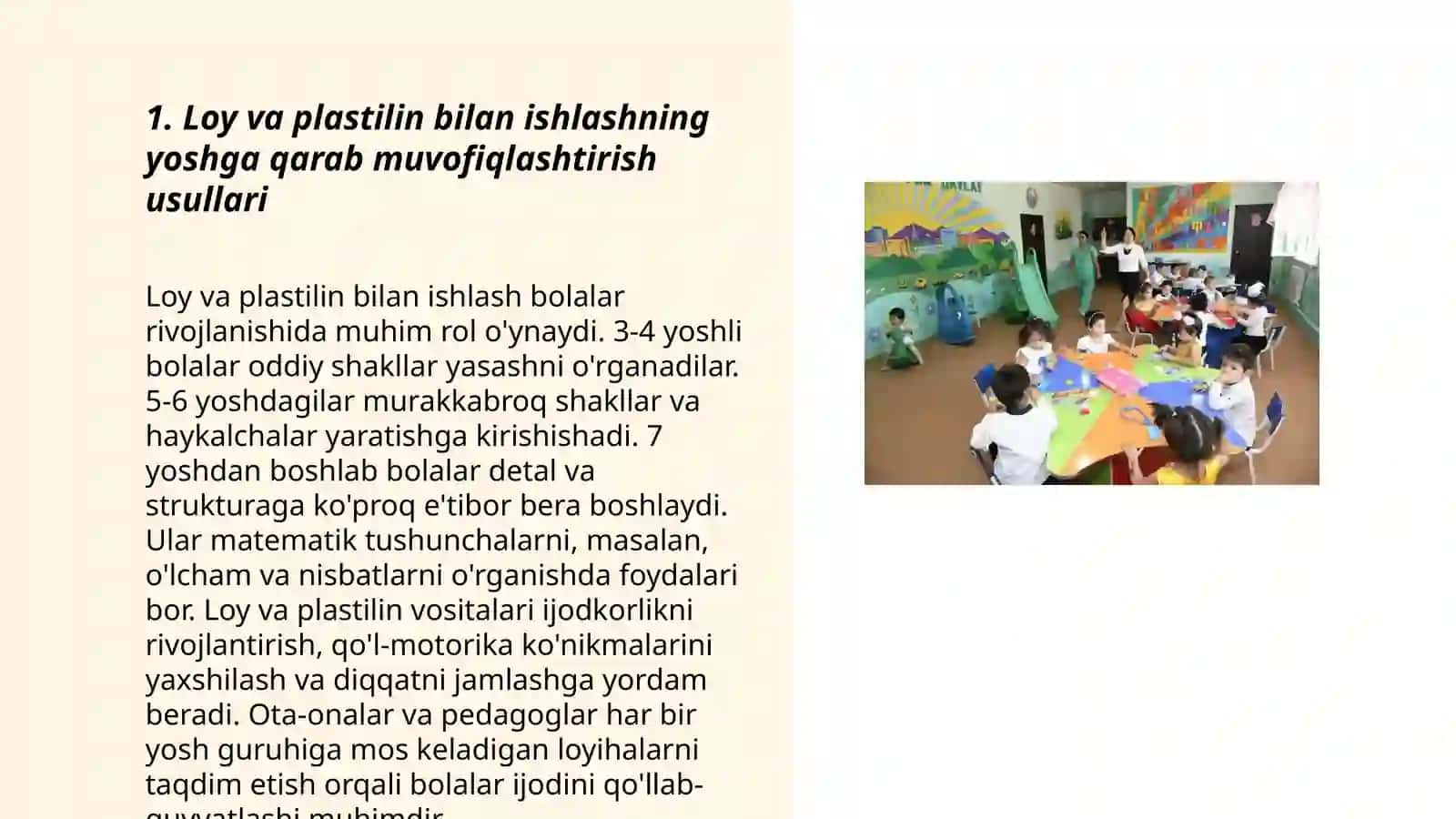 Turli yosh guruhlarida rasm mashģulotlarini tashkil qilish. (Loy va plastilin misolida) Saidova Gózala 3