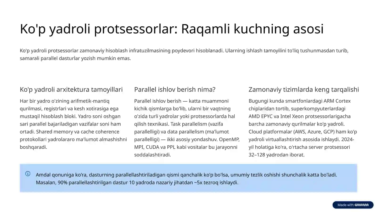 Zamonaviy ko'p-yadroli protsessorlarda PPL kutubxonasi yordamida parallellashtirish 3