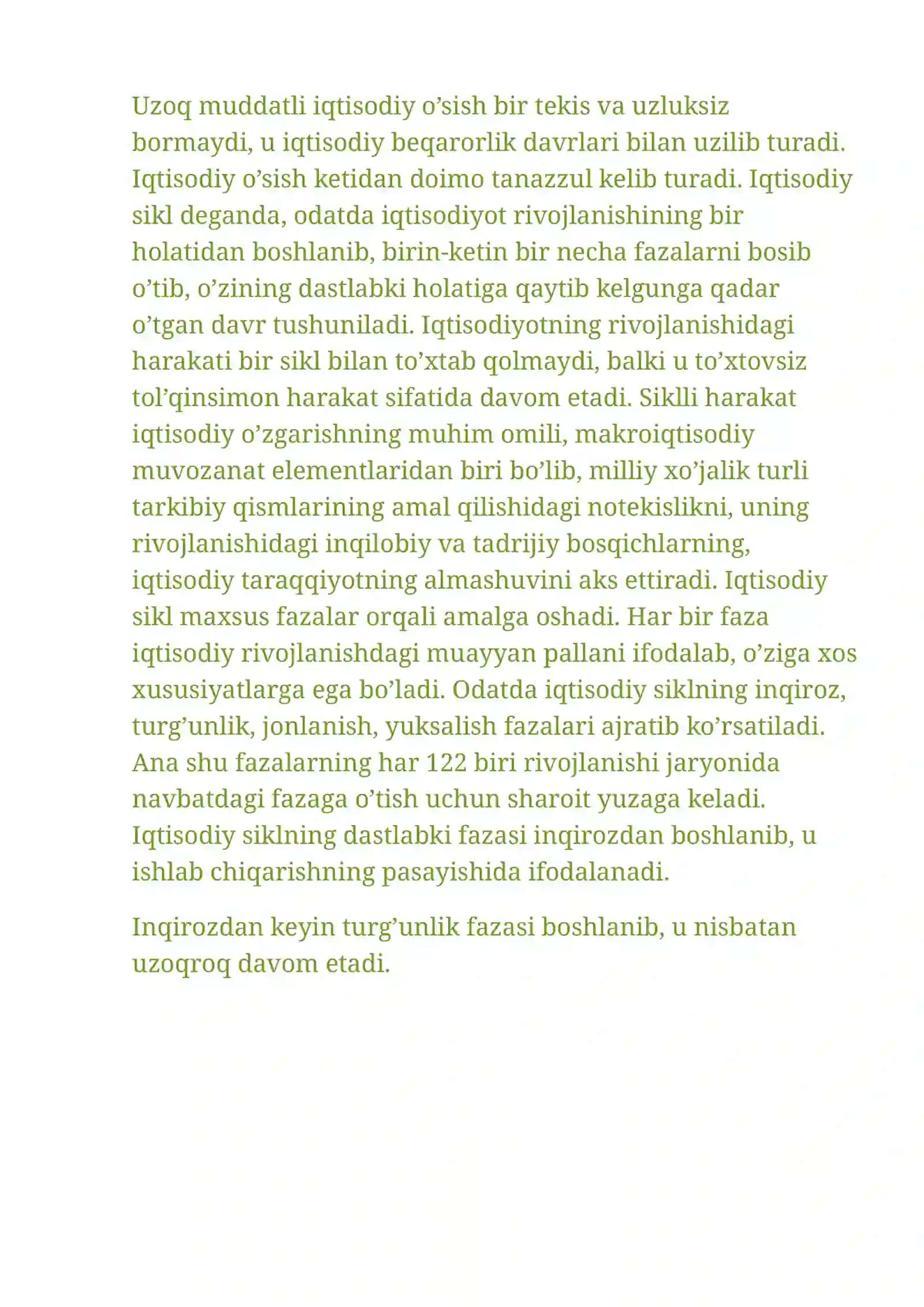 Iqtisodiy sikllarning modellari 3