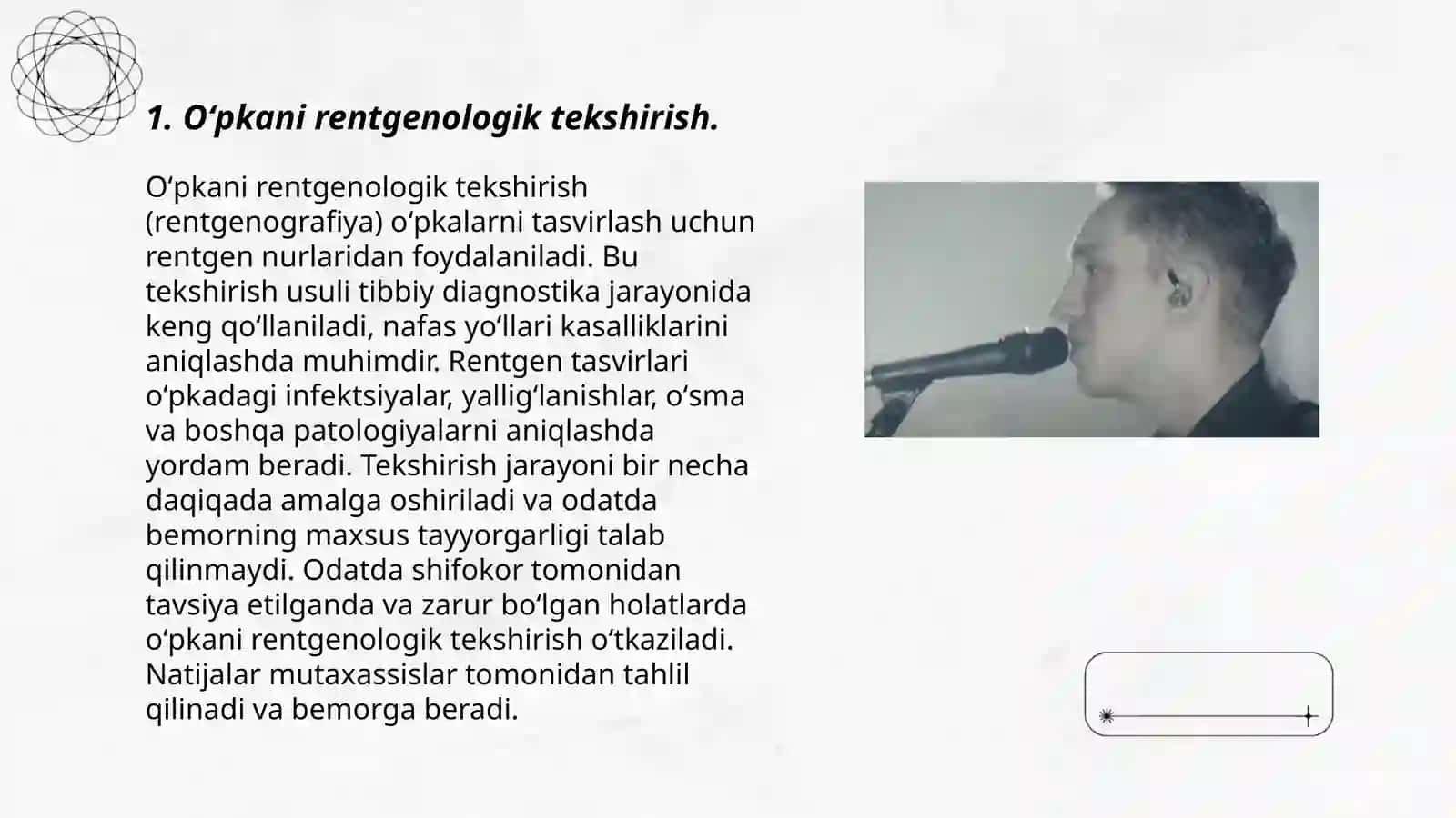 Oʻpka koʻks oraligʻi azolarini nur bilan tekshirish 3
