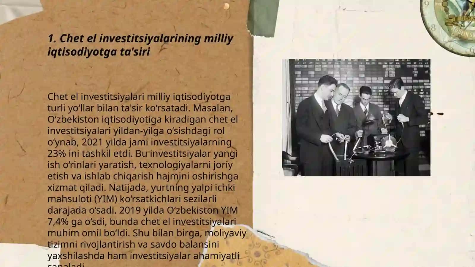 MILLIY IQTISODIYOTNING RIVOJLANISHIDA CHET EL INVESTITSIYALARNING O‘RNI VA AHAMIYATI 3