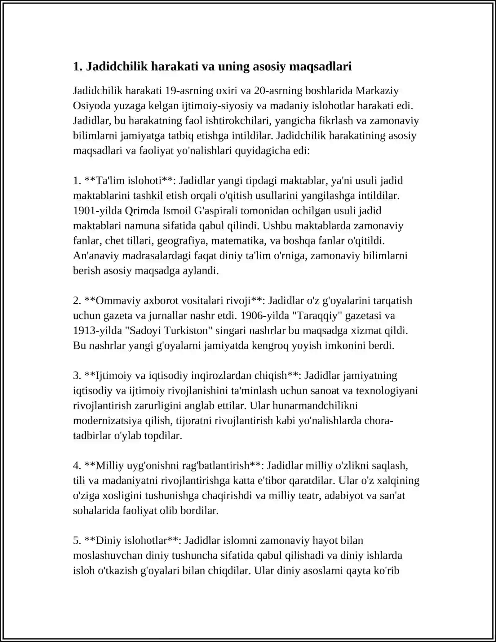 JADID MARIFAT PARVARLARININGOʻLKA IJTIMOIY MANAVIYHAYOTIDA TUTGAN OʻRNI MUNAVVAR QORI, FITRAT, BEHBUDIY, AVLONIY VA BOSHQALAR 3