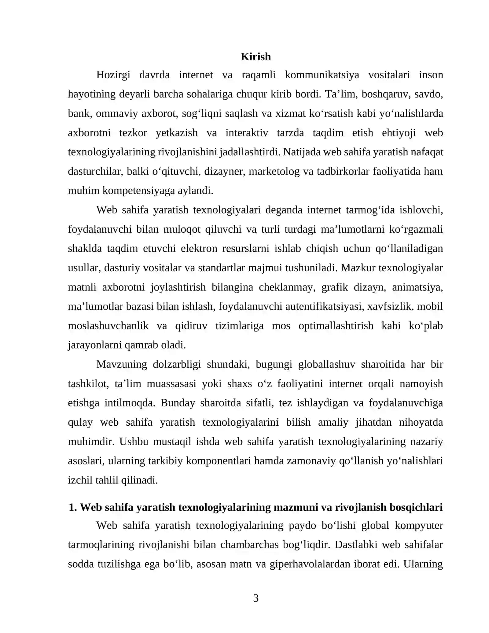 Web sahifa yaratish texnologiyalari 3