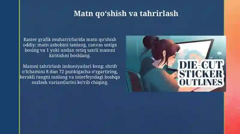 Rastrli grafik muharrirda matn va konturlar bilan ishlash 3