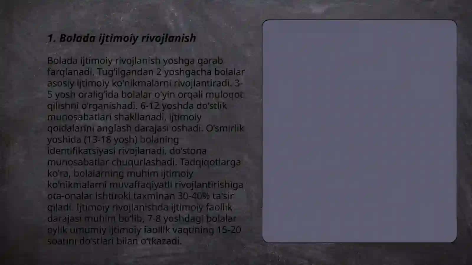 Bolada xissiy-irodaviy soxaning rivojlanishi 3