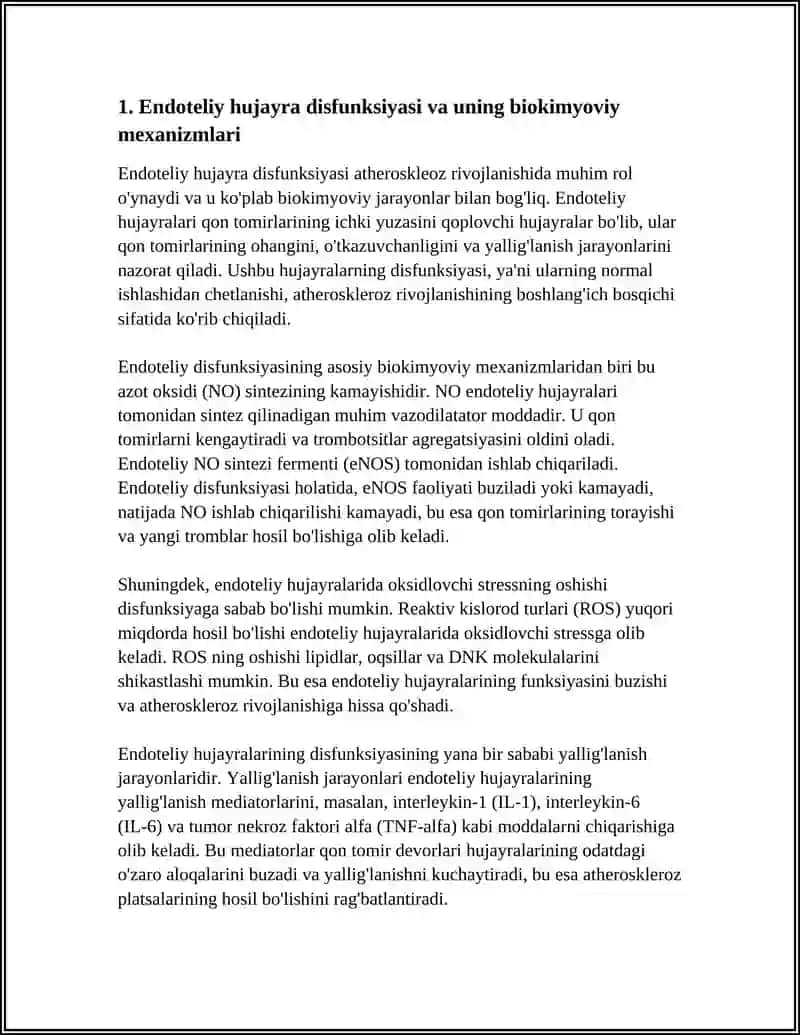 ATEROSKLEROZ RIVOJLANISHINING BIOKIMYOVIY ASOSLARI 3