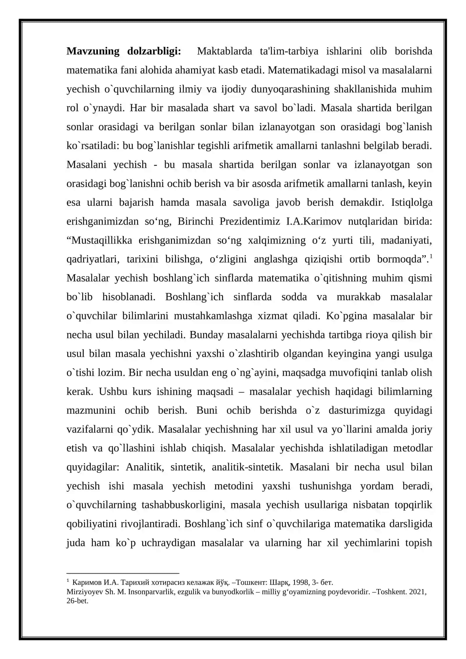 Boshlang’ich sinf matematika darslarida sodda va murakkab masalalar yechishga o’rganish 3