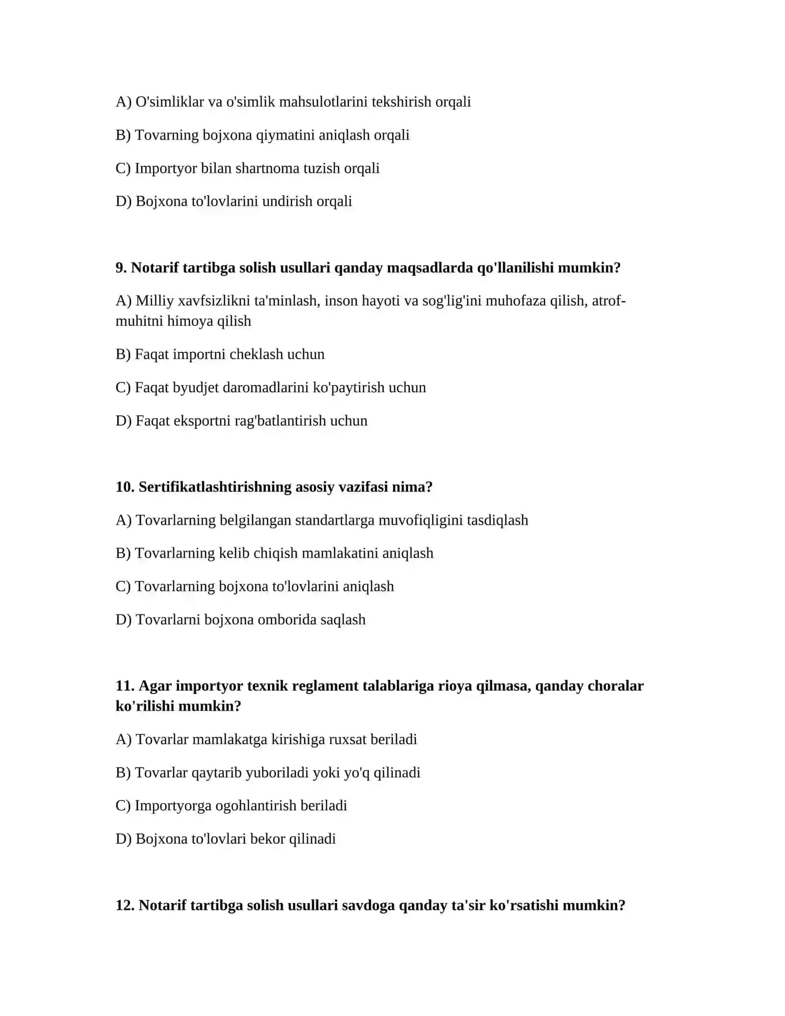 Bojxona organlari faoliyatida notarif tartibga solish usullaridan foydalanish 3