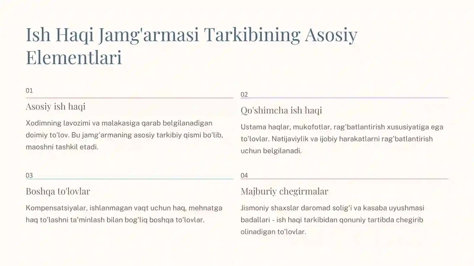 Korxonada Ish Haqi Jamg'armasi: Tarkibi va Foydalanish Tahlili 3