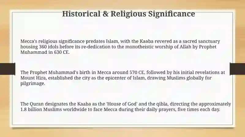Presentation About Mecca (pilgrimage tourism) 3