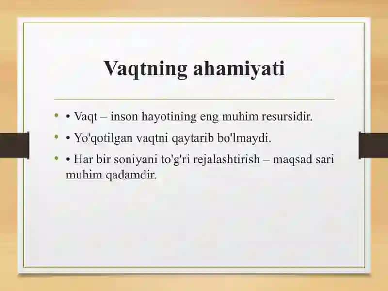 Kelajakka sarmoya – vaqtni mazmunli o‘tkazish 3