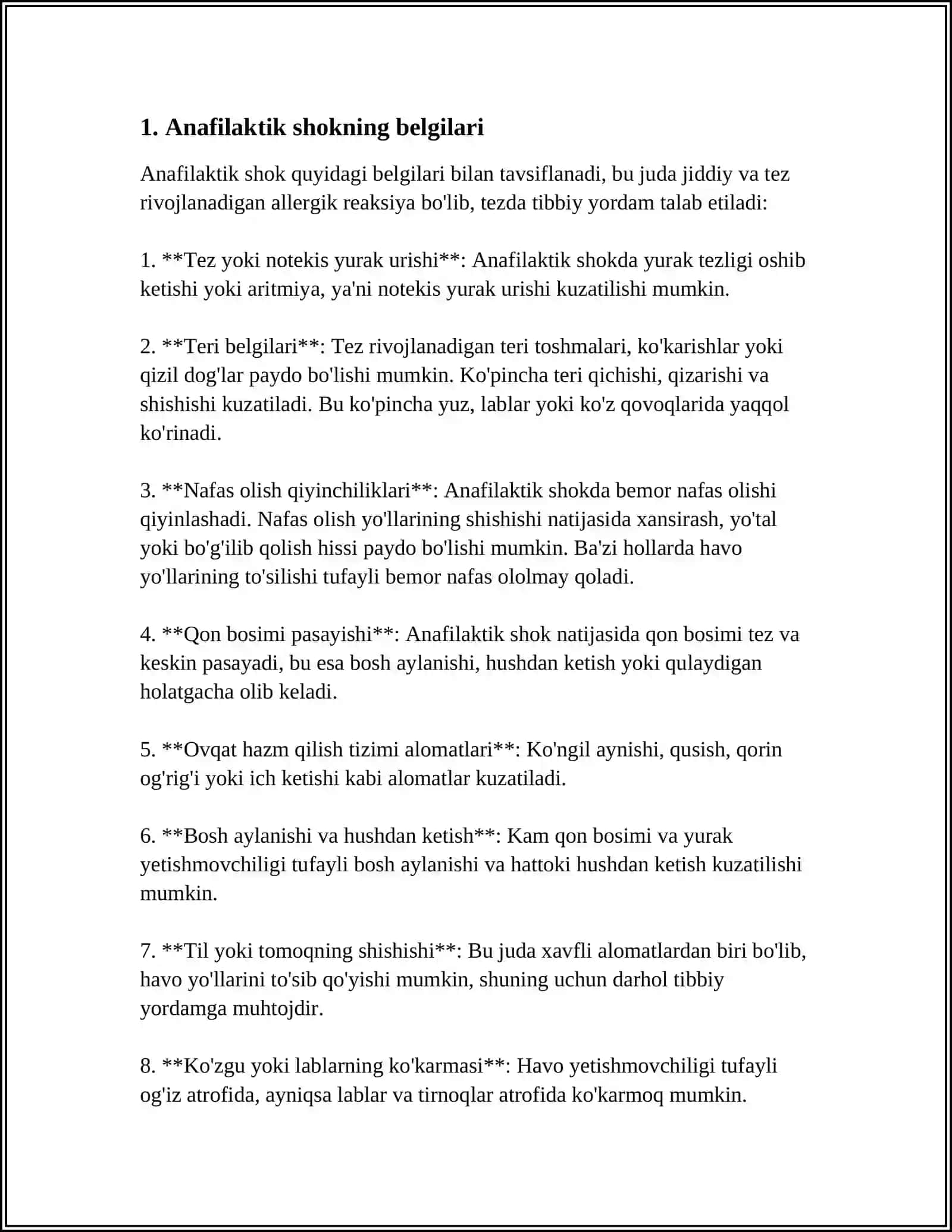 STOMATOLOGIYADA ANAFILAKTIK SHOK BIRINCHI YORDAM 3