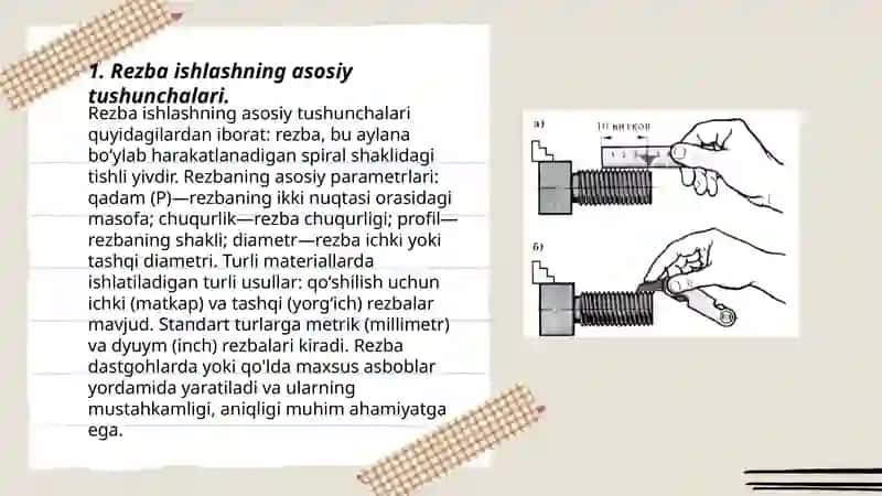 Metall kesish stanoklarda rezba ishlash usullari 3