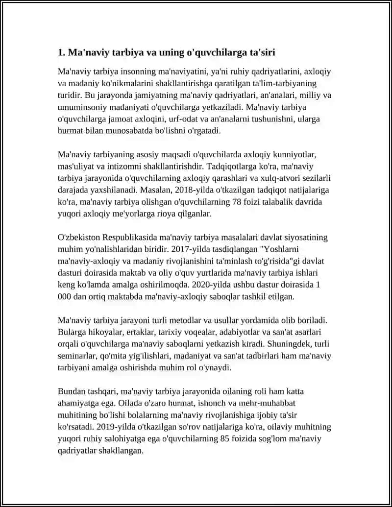 O'QUVCHILAR BARKAMOLLIGINI TARBIYALASHDA MA'NAVIY-MA'RIFIY YO'NALISHDAGI TADBIRLAR AHAMIYATI 3