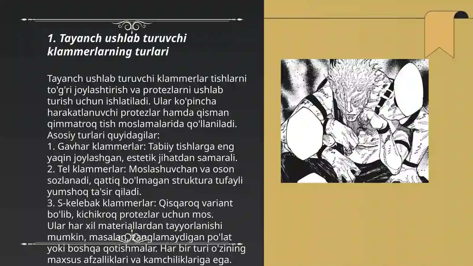 Tayanch ushlab turuvchi klammerlar tayanch tishlarda Okklyuzion barmoqchani joylashuv asoslari 3