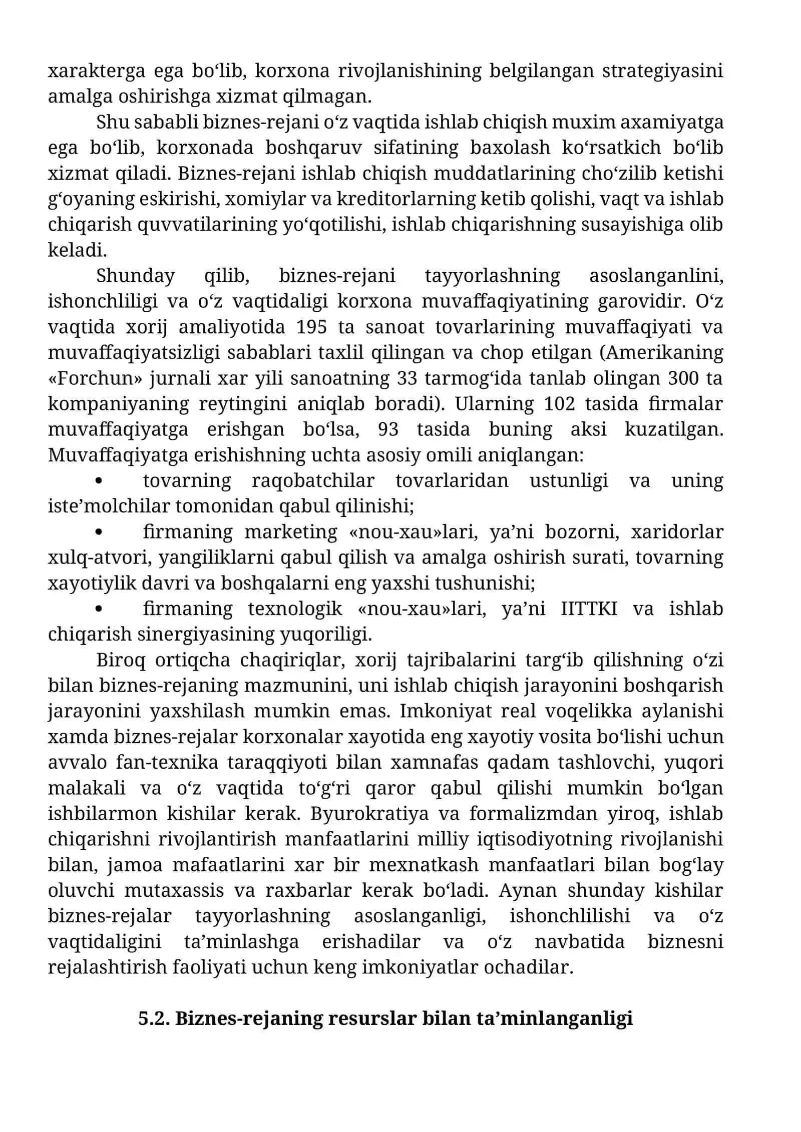 Biznes - rejaning asoslanganligi va ishonchliligi 3
