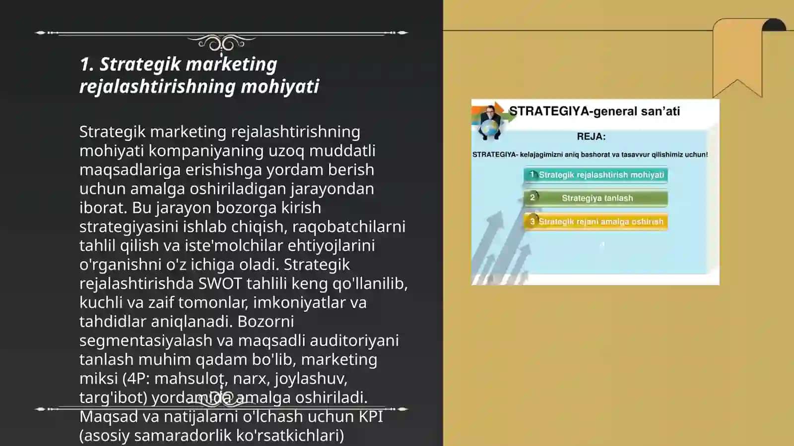 Strategik va taktik rejalashtirish marketing nazorati 3