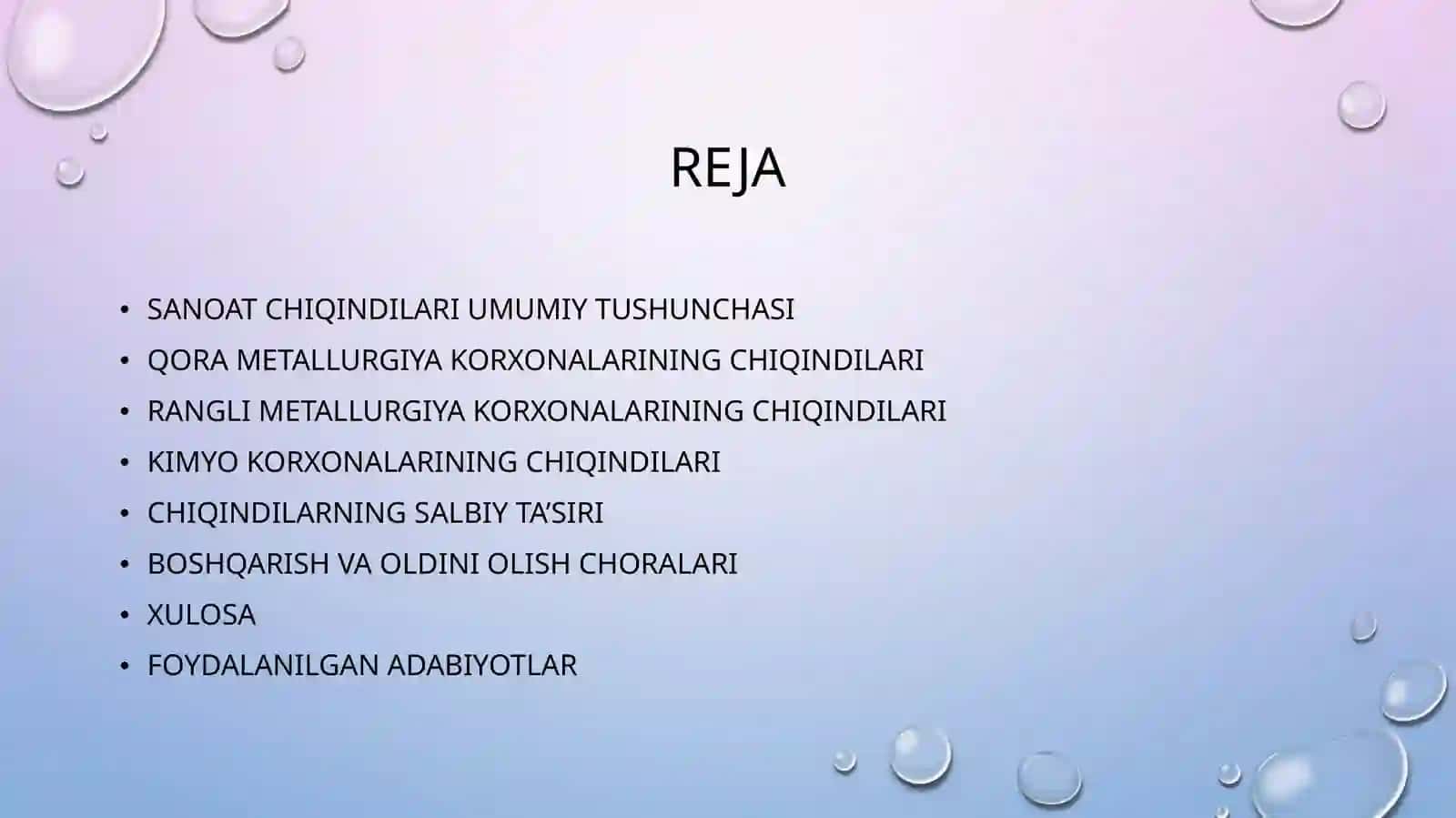 Qora rangli metallurgiya va kimyo korxonalaridan tashlanayotgan gaz va chiqindilar 3