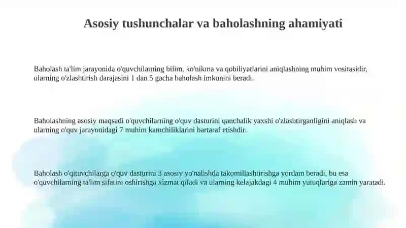 Baholash usullari va vositalari 3