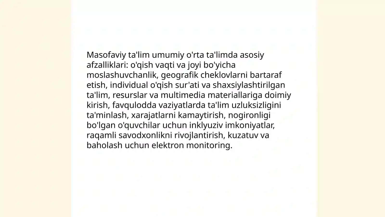 Masofaviy Ta'lim Afzalliklari 3