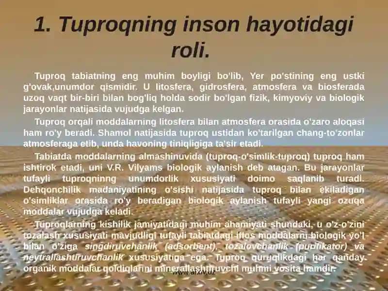 Tuproq va suvdagi ion bog’lanishli ifloslovchi moddalarni aniqlash, ularning miqdorini baholash va ekologik xavfsiz tozalash usulini taklif etish 3