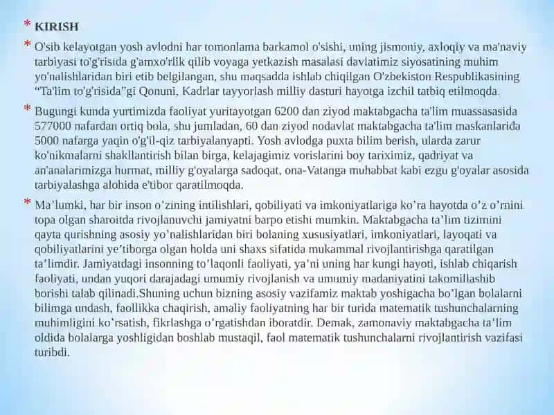 Bolalarda matematik tushunchalarni shakllantirishda ta’limiy o’yinlardan foydalanish. 3