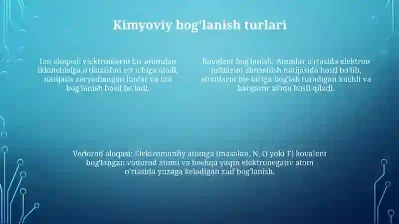 Kimyoviy Boğlanishning Hosil Bõlishi 3
