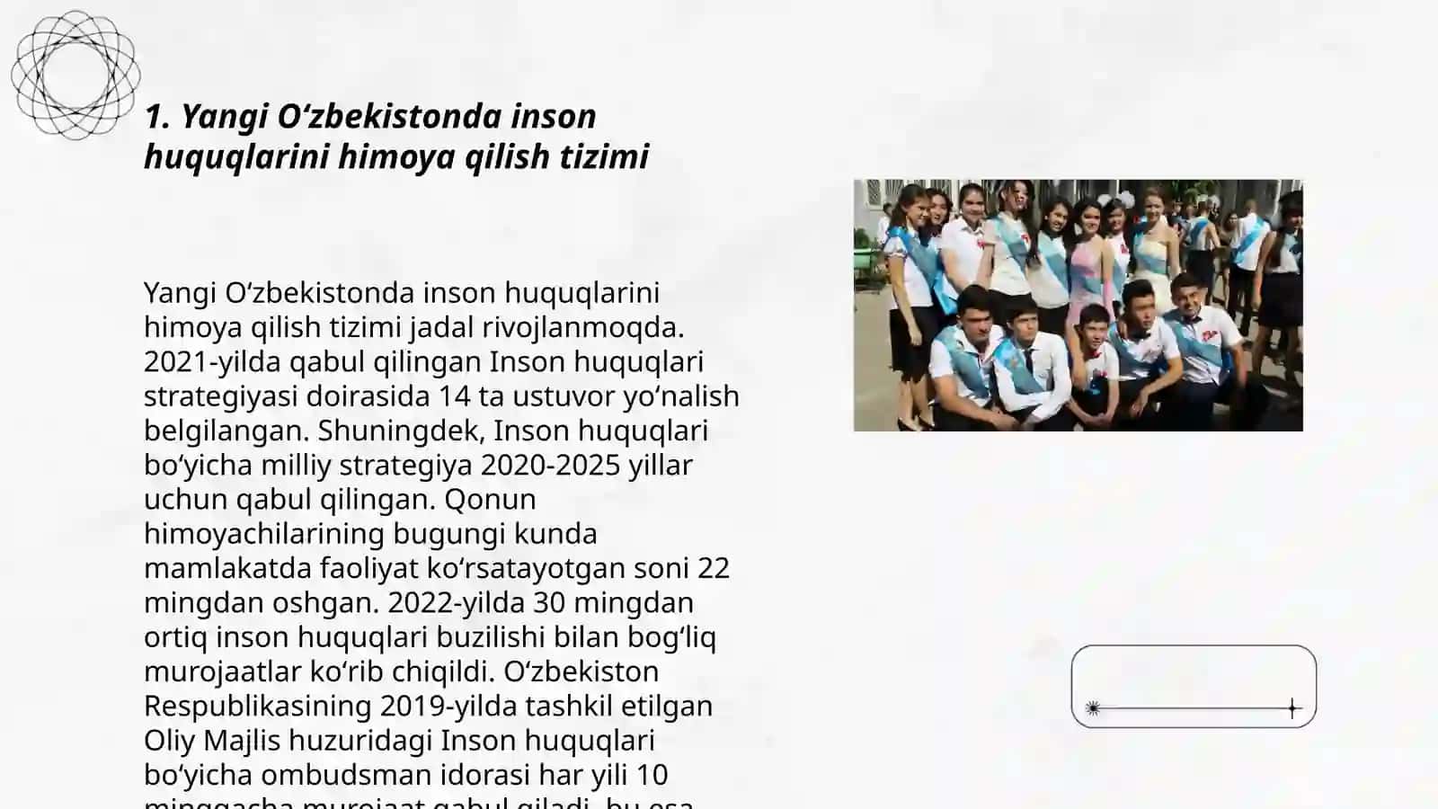 Yangi Oʻzbekistonda inson haq-huquqlari va erkinliklari kafolatining yaratilishi 3