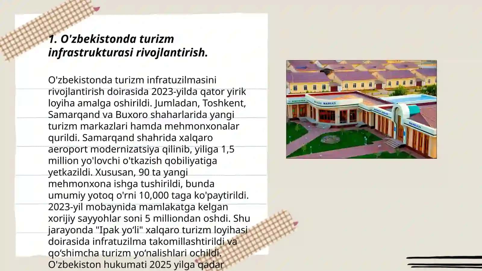O‘ZBEKISTON RESPUBLIKASIDA TURIZMNI MILLIY DARAJADA TASHKIL ETISH 3