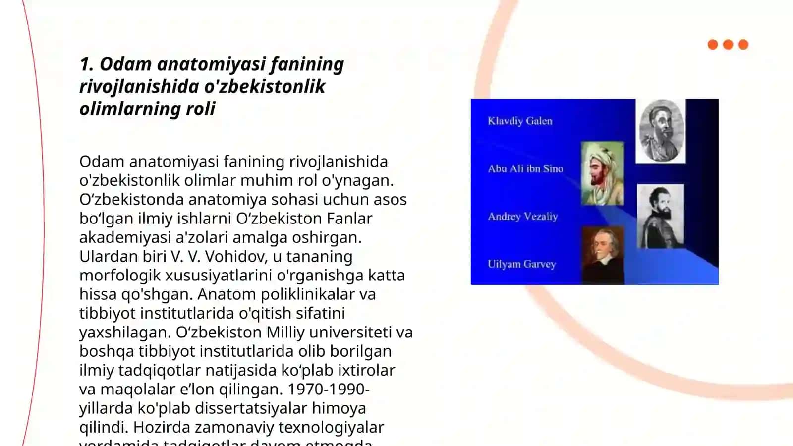 Odam anatomiyasi faniga hissa qushgan o'zbekistonlik olimlar 3
