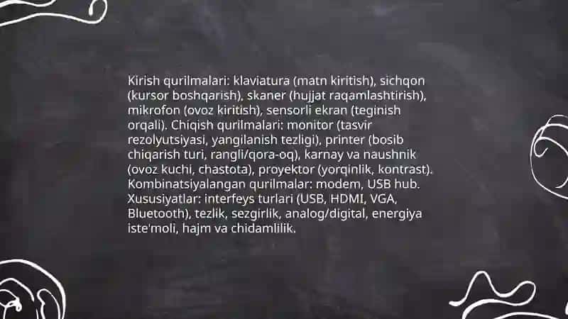 Kirish-chiqish qurilmalari bilan ishlash 3