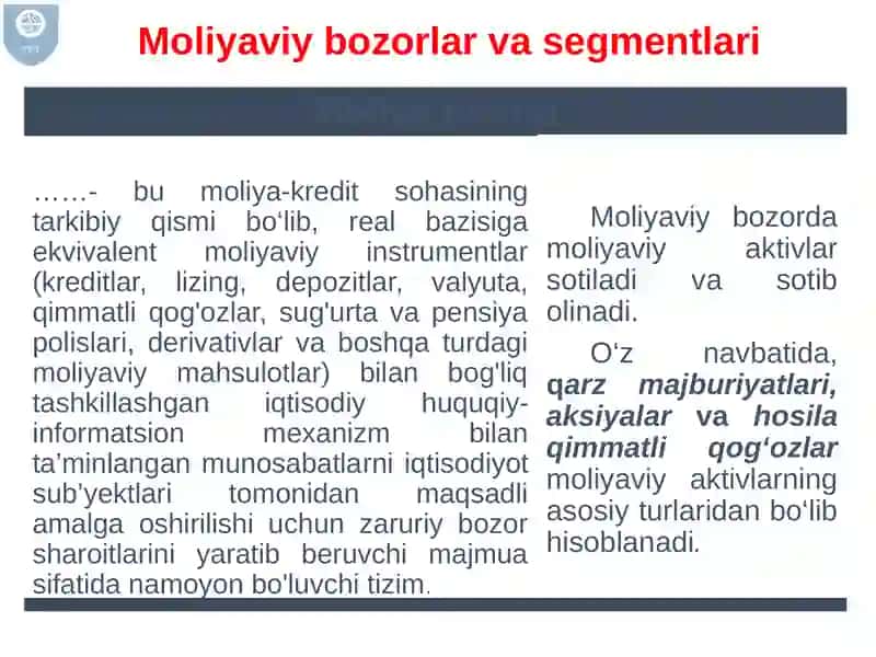 Moliyaviy koʻrsatkichlar va ularning qoʻllanilishi 3