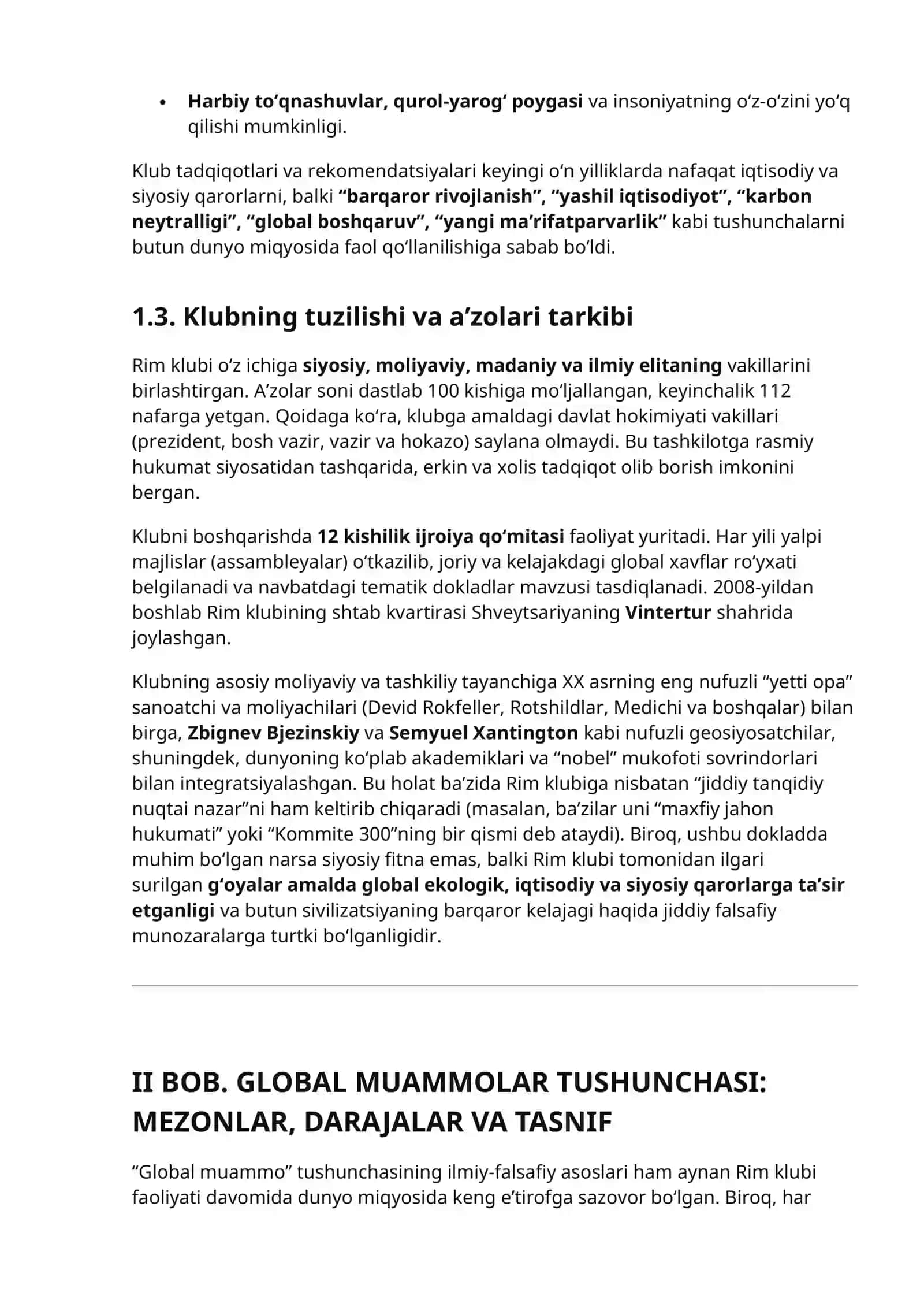“RIM KLUBI” NING TASHKIL TOPILISHI, U KO‘TARGAN MUAMMOLAR VA ULARNING YECHIMLARI 3