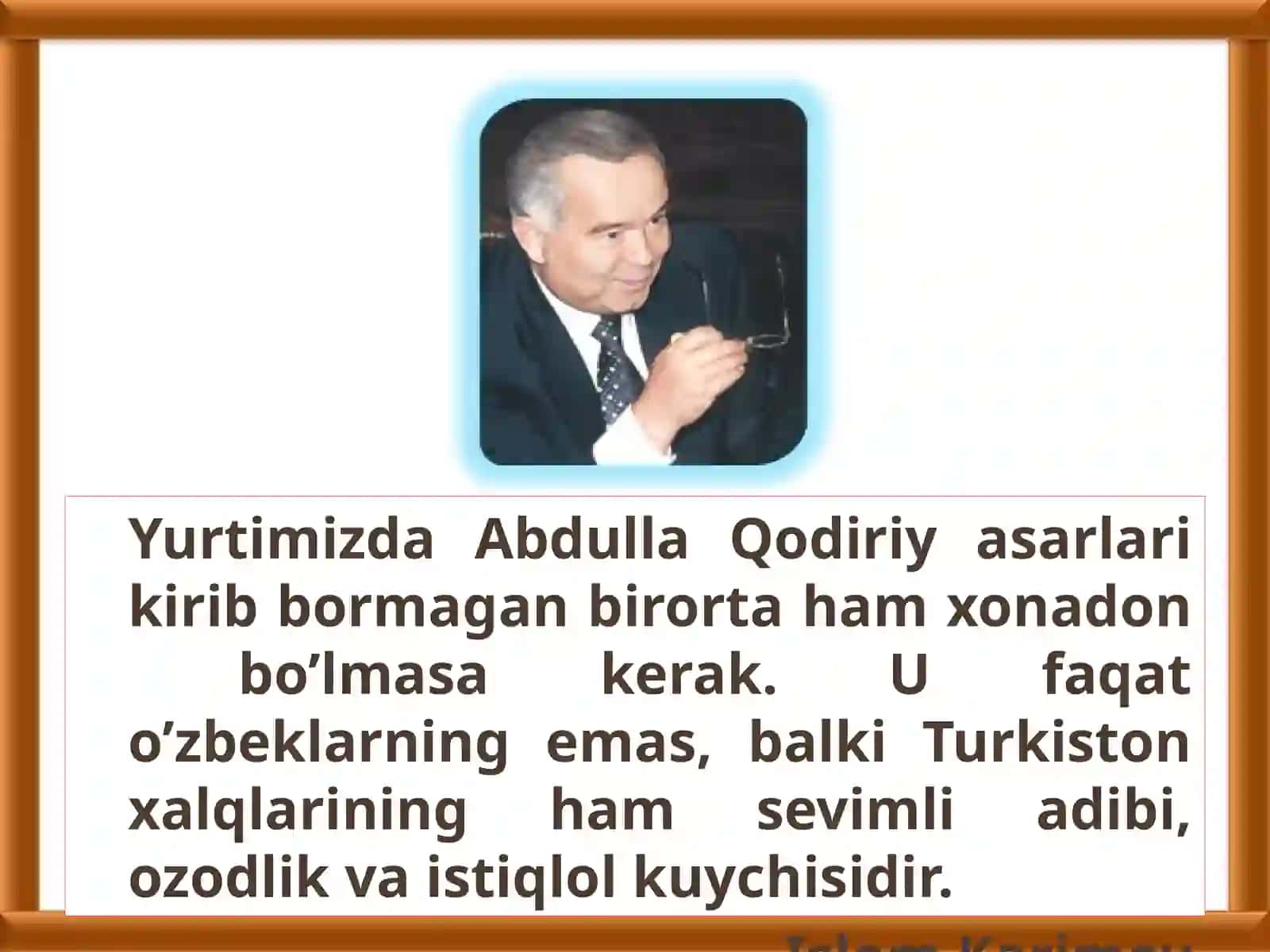 7-sinf Adabiyot fanidan Abdulla Qodiriy Mehrobdan chayon dars ishlanma 3