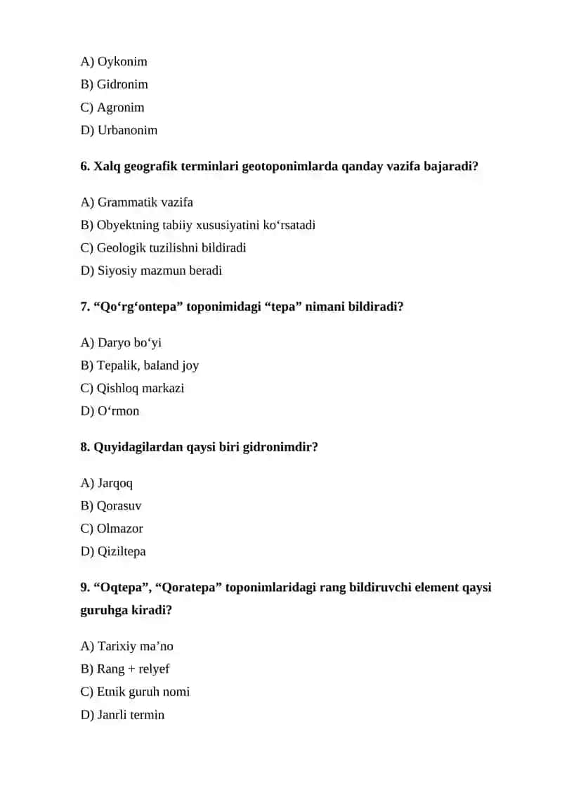 Geotoponimlarning xalq geografik terminlari asosida shakllanish xususiyatlari 3