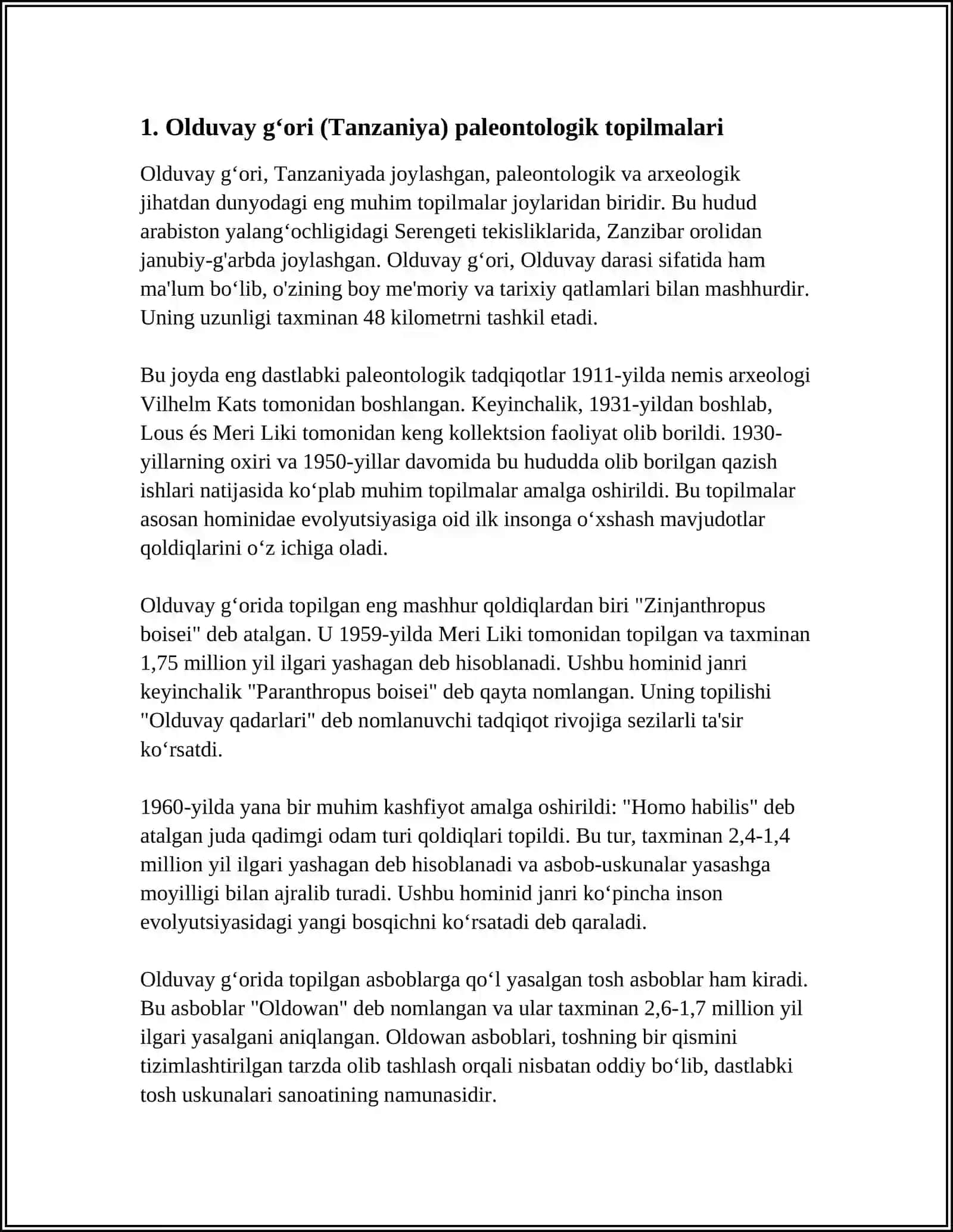 SHARQIY AFRIKADAGI PALEANTRAPALOGIK TOPILMALAR 3