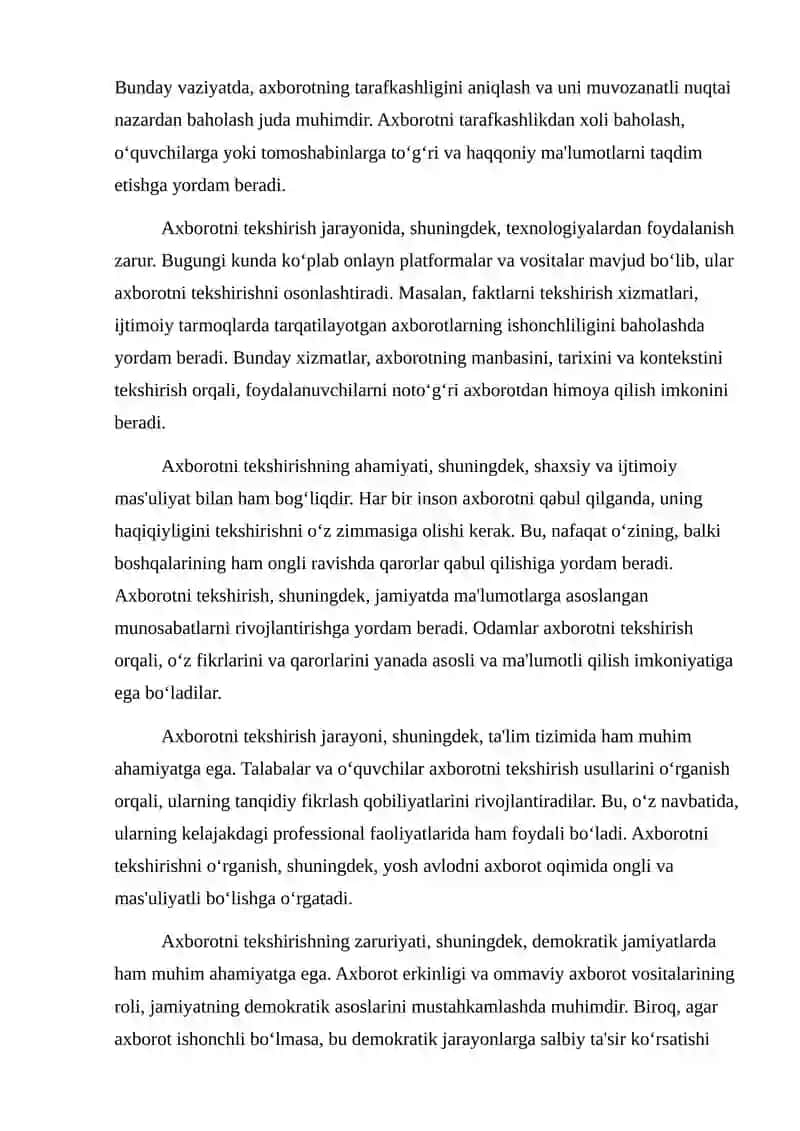 Axborotni tekshirish usullari 3